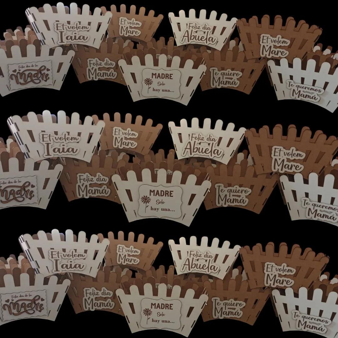 Cestas de madera personalizadas con frases para mamá, abuela o madrina – Regalos originales – La Caseta de Julia